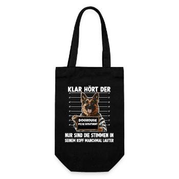 Hundehalter Geschenk Deutscher Schäferhund Gassi T - Geschenkbeutel für Flaschen - Schwarz - Vorne