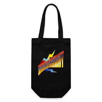 Wullenkraft Neon Retro Logo - Geschenkbeutel für Flaschen - Schwarz - Vorne