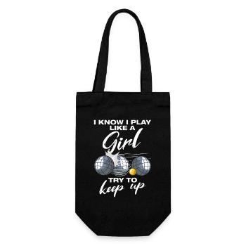 I play like a girl Petanque Boule Boule player - Gift Bag for Bottles - black - Front