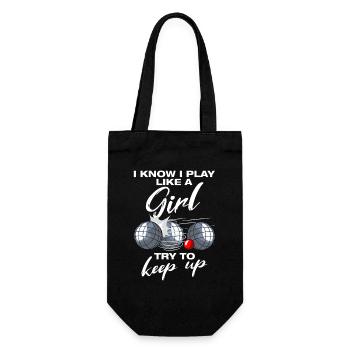 I play like a girl Petanque Boule Boule player - Gift Bag for Bottles - black - Front