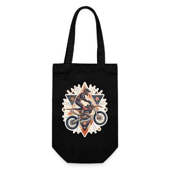 Motocross biker motorcycle cross trial enduro freestyle - Gift Bag for Bottles - black - Front