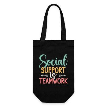 Social Worker Quote Support Is Teamwork Social - Gift Bag for Bottles - black - Front