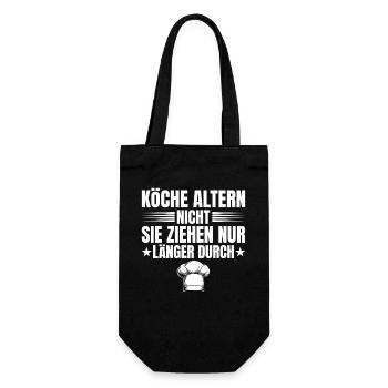 Köche altern nicht Lustiger Spruch Kochen - Geschenkbeutel für Flaschen - Schwarz - Vorne