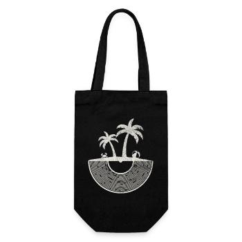 Tropical Vinyl Island Sunset Art - Geschenkbeutel für Flaschen - Schwarz - Vorne