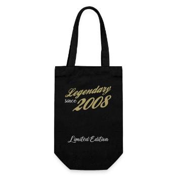18th Birthday Legendary Since 2008 vintage - Gift Bag for Bottles - black - Front