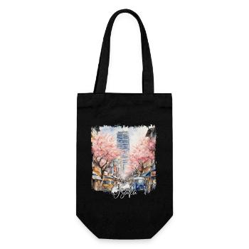 Osaka Aquarell, Osaka Japan - Geschenkbeutel für Flaschen - Schwarz - Vorne