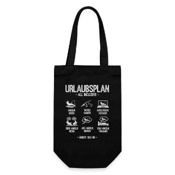 Fishing Gift Man Angler Vacation Plan Norway - Gift Bag for Bottles - black - Front