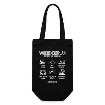 Fishing Gift Man Angler Weekend Schedule - Gift Bag for Bottles - black - Front