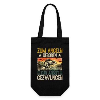 Né pour pêcher, forcé de travailler, pêcheur - Sac à bouteille - noir - Devant
