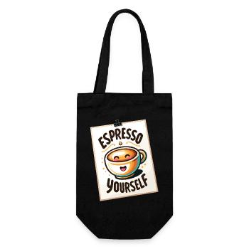 Espresso Yourself Kaffee-Design - Geschenkbeutel für Flaschen - Schwarz - Vorne