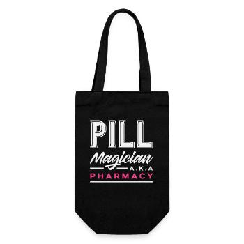 Pillenmagier Apotheker Pharmazietechniker - Geschenkbeutel für Flaschen - Schwarz - Vorne