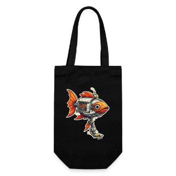 Steampunk Fish Robot Robot Fish - Gift Bag for Bottles - black - Front