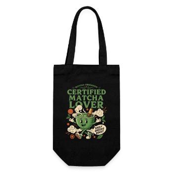 Matcha Obsession Certified Matcha Lover Daily - Gift Bag for Bottles - black - Front