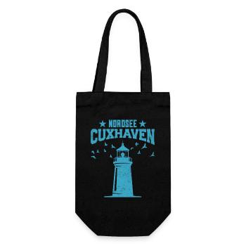 Cuxhavener NORDSEE CUXHAVEN Urlaub Lustiges - Geschenkbeutel für Flaschen - Schwarz - Vorne