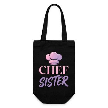Chef Sister Chef's Hats Design - Gift Bag for Bottles - black - Front