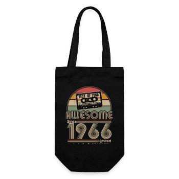 60th Birthday Gift Vintage 1966 Retro - Gift Bag for Bottles - black - Front