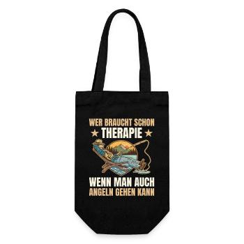 Fishing - Who needs therapy - Gift Bag for Bottles - black - Front