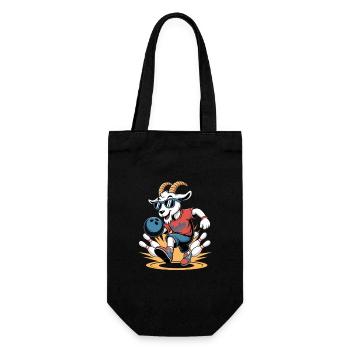 Bowling Goat Cool Bowling Motif - Gift Bag for Bottles - black - Front