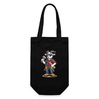 Coole Schreiner Ziege Handwerker Zimmermann - Geschenkbeutel für Flaschen - Schwarz - Vorne