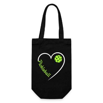 Pickleball Herz - Ich liebe Pickleball Sport  - Geschenkbeutel für Flaschen - Schwarz - Vorne