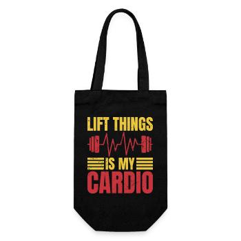 Fitness Motivation Bodybuilder Lift Is My Cardio - Geschenkbeutel für Flaschen - Schwarz - Vorne