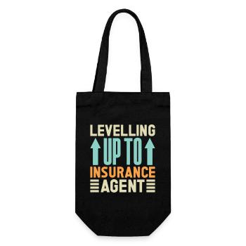 Insurance Agent Levelling Up To Funny Insurance - Geschenkbeutel für Flaschen - Schwarz - Vorne