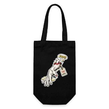 Fart Skeleton Zombie Hand Sticker - Gift Bag for Bottles - black - Front