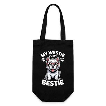 West Highland White Terrier Spruch Westie Geschenk - Geschenkbeutel für Flaschen - Schwarz - Vorne