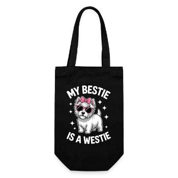 West Highland White Terrier Spruch Westie Geschenk - Geschenkbeutel für Flaschen - Schwarz - Vorne