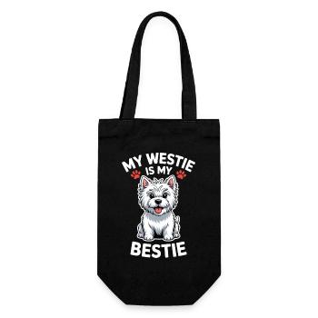 West Highland White Terrier Spruch Westie Geschenk - Geschenkbeutel für Flaschen - Schwarz - Vorne