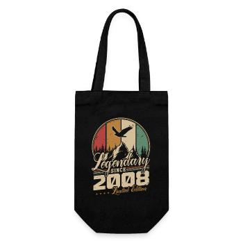 Cadeau d’anniversaire rétro vintage vintage 2008 - Sac à bouteille - noir - Devant
