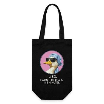 I Song Duck – Funny Statement Design - Gift Bag for Bottles - black - Front