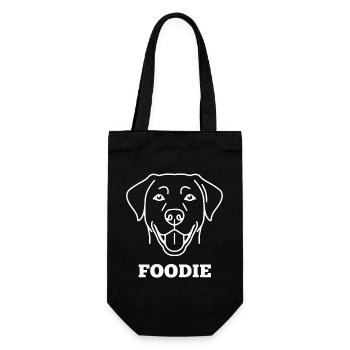 Foodie Hund Linienkunst - Geschenkbeutel für Flaschen - Schwarz - Vorne