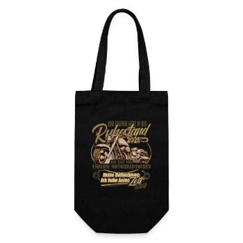 pension, retirement, motorcycle, 2026 - Gift Bag for Bottles - black - Front