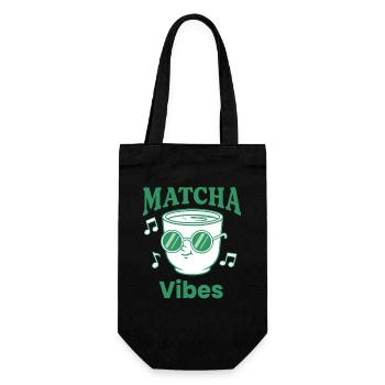 Matcha Vibes Green Tea Matcha Latte Lover Japanese - Geschenkbeutel für Flaschen - Schwarz - Vorne