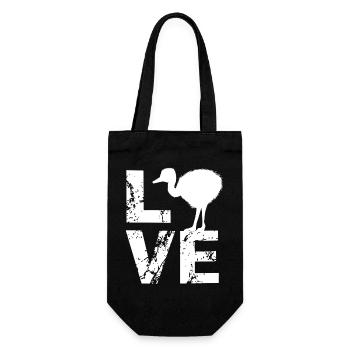 Nandu, ostrich head, emu, ostrich - Gift Bag for Bottles - black - Front