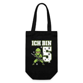 I'm 5 Ninja 5th Birthday Green Karate - Gift Bag for Bottles - black - Front