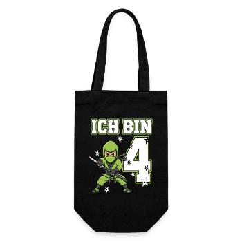 I'm 4 Ninja 4th Birthday Green Karate - Gift Bag for Bottles - black - Front