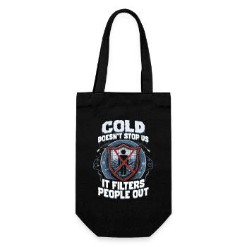 Eisangeln Cold Doesn't Stop Us - Geschenkbeutel für Flaschen - Schwarz - Vorne