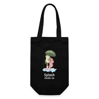 Lustiger Frosch im Regen- Splash mode on - Geschenkbeutel für Flaschen - Schwarz - Vorne