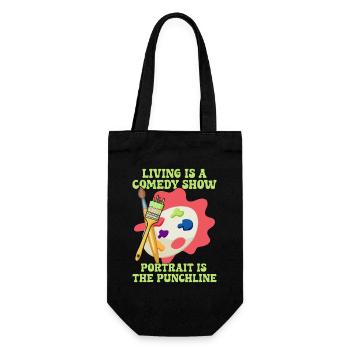 Artist Painter Graphic Portrait Is The Punchline - Gift Bag for Bottles - black - Front