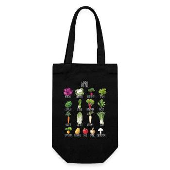 Hobby Garten April Obst & Gemüse für grüne Daumen - Geschenkbeutel für Flaschen - Schwarz - Vorne