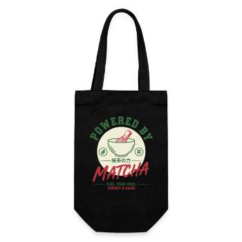 Powered By Matcha Fuel Your Soul Energy And Calm - Gift Bag for Bottles - black - Front
