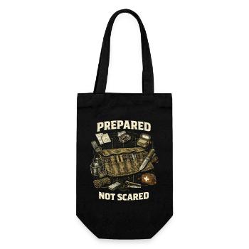 Prepper Survivalist Prepared Not Scared - Gift Bag for Bottles - black - Front