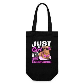 Just A Girl Who Loves Capybaras Cute Funny Animal - Gift Bag for Bottles - black - Front