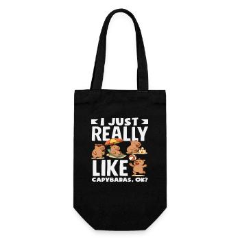 I just like capybaras really cute funny - Gift Bag for Bottles - black - Front