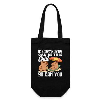 Calme-toi, capybara, alors tu peux capybara, mignon. - Sac à bouteille - noir - Devant