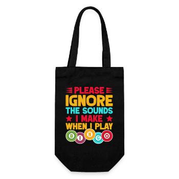 Bingo Game Please Ignore The Sounds When I Play - Geschenkbeutel für Flaschen - Schwarz - Vorne