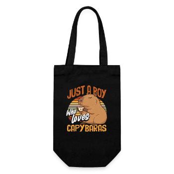 Just a Boy Who Loves Capybaras Cute Funny - Gift Bag for Bottles - black - Front