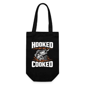 Sur le crochet, pas frit | Humour de pêcheur - Sac à bouteille - noir - Devant